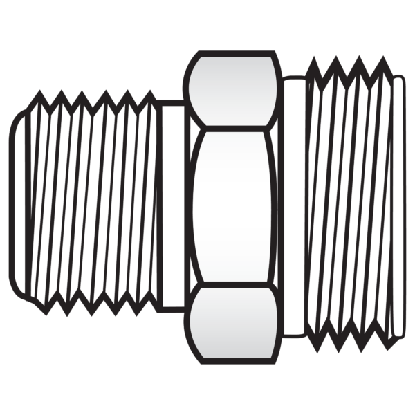 A66 by Kurt Hydraulics | Rubber Hose Air Brake Adapter | 3/8" Hose to 3/8" Pipe