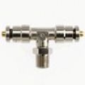 PCDT2601-06-06-06-B by Brennan Inc. | -06 Tube x -06 Tube x -06 Male NPT Branch | Tee | Nickel Plated Brass