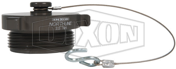 PLUG300S-C Dixon Aluminum Plug with Cable - Rocker Lug - 3" Male NPSH