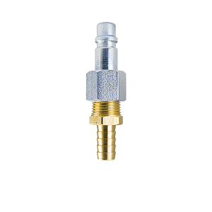 B-B4S3-S Breco by Foster | One Way Shut-Off | B Series | 1/2" Plug x 3/8" Hose Stem | Steel/Brass