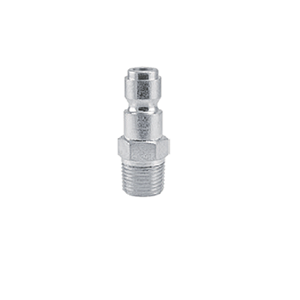 B-J2M2-S Breco by Foster | J Series | Quick Disconnect | 1/4" Tru-Flate Interchange Plug x 1/4" Male NPT Thread | Steel