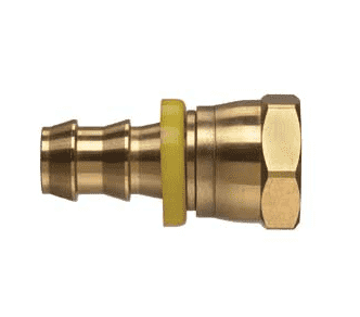 POFFPS-0404 by Kuriyama | 1/4" Push-On Fitting | 1/4-18" Female Pipe Swivel NPTF | 1/4" Hose Size | Brass