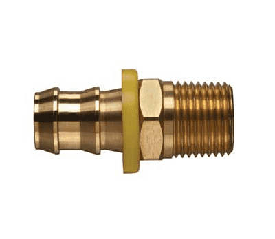 POFMP-0606 by Kuriyama | 3/8" Push-On Fitting | 3/8-18" Male NPTF | 3/8" Hose Size | Brass