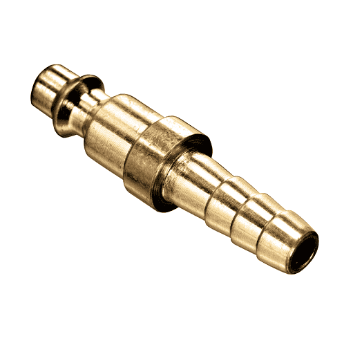 QDAP-4HP by Kuriyama | Semi-Automatic Quick Disconnect Industrial Plug | 1/4" Body Size | 1/4" Hose Barb | 300 PSI | Brass