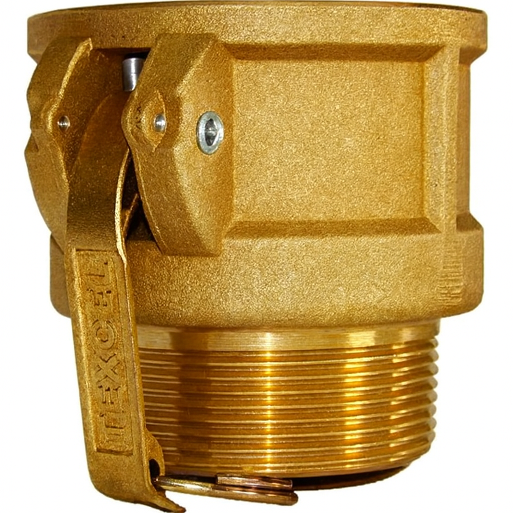 4.0-B-BRASS by Texcel | CAM & GROOVE COUPLING LINE | Type B | 4" Female Coupler x 4" Male NPT Thread | Straight | Brass