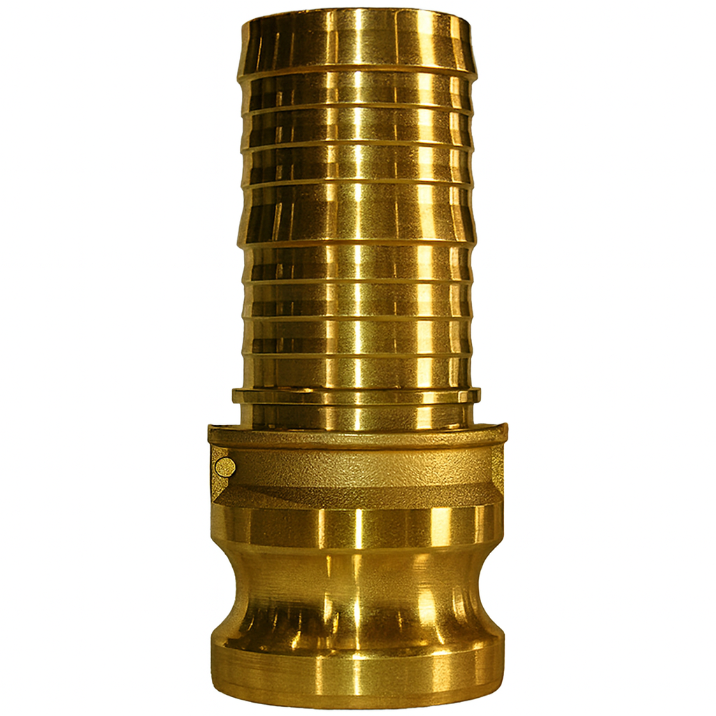 1.0-E-BRASS by Texcel | CAM & GROOVE COUPLING LINE | Type E | 1" Male Coupler x 1" Hose Shank | Brass