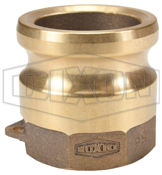 2520-A-BR by Dixon Valve | Cam & Groove Reducer (Jump Size) Adapter | Type A | 2-1/2" Adapter x 2" Female NPT | Brass