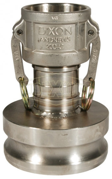 2025-DA-SS by Dixon Valve | Cam & Groove Reducer (Jump Size) Coupling | Type DA | 2" Coupler x 2-1/2" Adapter | 316 Stainless Steel