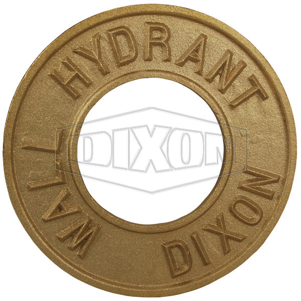 REP250HY Dixon Cast Brass Wall Hydrant Branded Round Identification Plate - 2-1/2" Pipe Size - 7-5/8" OD - 3-1/4" Hole Size