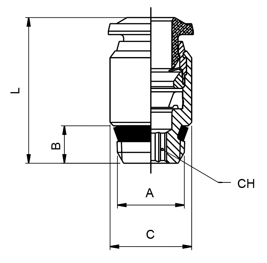 50010N-8-1/4 by AIGNEP | 50N Series | Male Internal Hex | 8mm Tube x 1/4" Male | Straight | Pack of 10