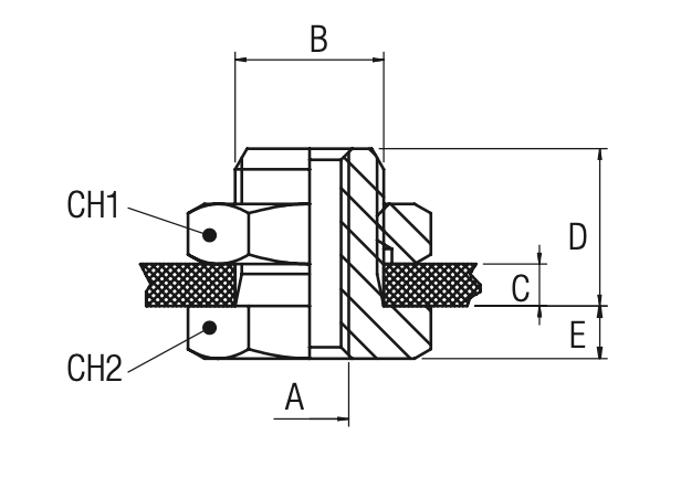 62360-1/2 by AIGNEP | 60/62 Series | Bulkhead Connector | 1/2" Female BSPP x 1.122" Male BSPP