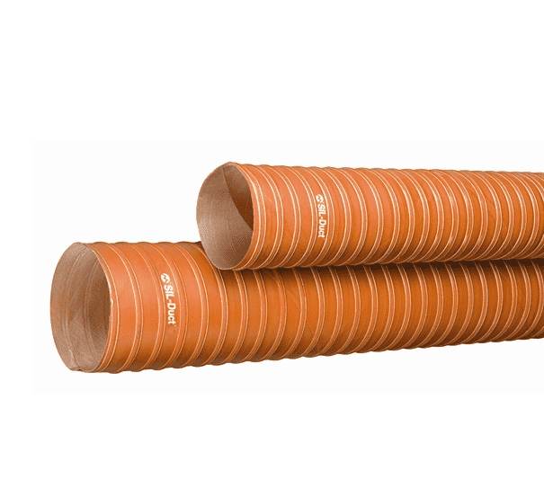 SDH-400X12 by Kuriyama | Series SDH | SIL-Duct Ducting Hose | Orange | ID: 4" | 40 PSI | Silicone | 12ft Length