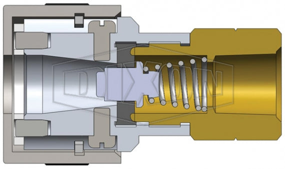 4SHDF3 by Dixon Valve | Pneumatic Quick Disconnect Coupling | SHD-Series | 3/8" Female NPT x 1/2" Twist-Lock Interchange | Socket | Nitrile Seal | Aluminum