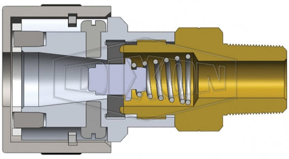 2SHDM2 by Dixon Valve | Pneumatic Quick Disconnect Coupling | SHD-Series | 1/4" Male NPT x 1/4" Twist-Lock Interchange | Socket | Nitrile Seal | Aluminium