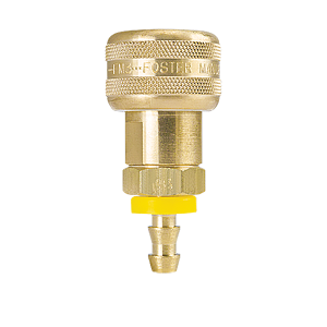 B-2BPS3-B-SL Breco by Foster | Push-On Hose Stem w/ Sleeve Lock | B Series | 1/4" Socket x 3/8" Push-On Hose Stem | Straight | Brass