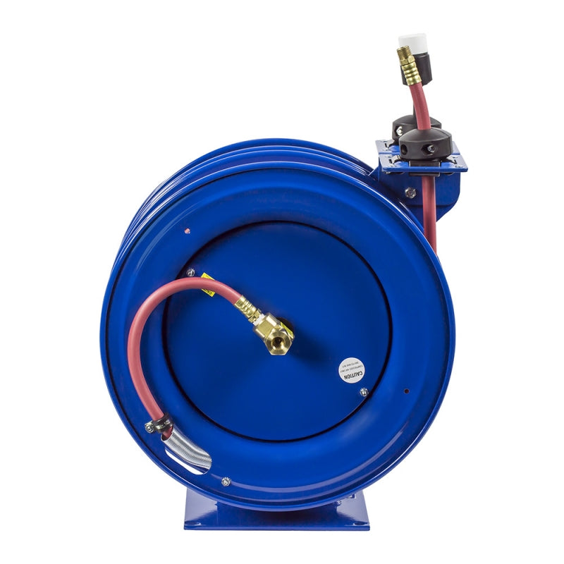 C-L350-5012-X by Coxreels | C Air-Electric Series | 300 PSI Spring Driven Air Hose & Power Cord Combination Reel | 3/8" Hose ID, 3/8" FNPT Inlet x 3/8" MNPT Hose End | 12/3 SJO Cord, 20A | Steel | 50ft PVC Hose & 50ft Cord Included