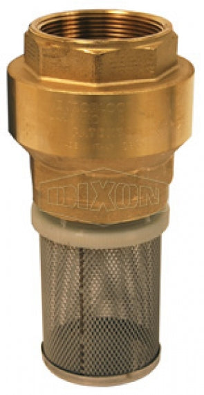 BVFS20 by Dixon Valve | Spring-Loaded Check Valve with Strainer | 1-1/2" Female NPT | Brass & Stainless Steel