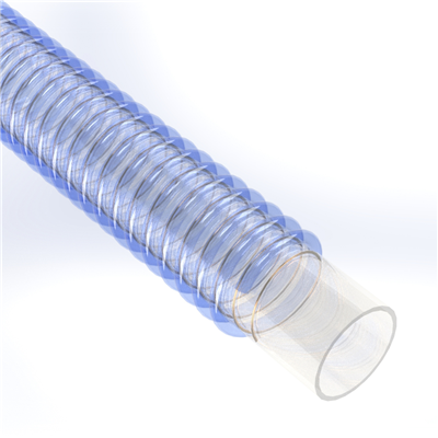 SPVC-FD-8.0-20 by Texcel | SIGMA-FD™ Series | FDA PVC Food-Grade Suction Hose | 8" Hose ID | 20 PSI | 25 in/Hg Vacuum Rated | Blue | 20ft Length
