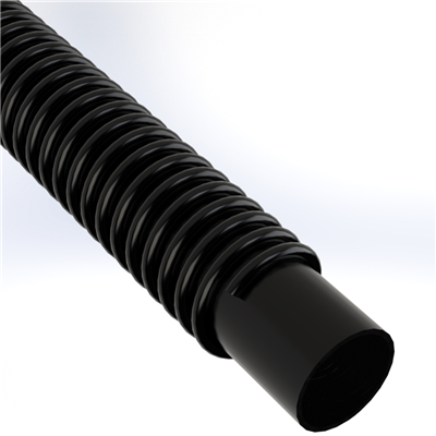SPVC-URE-B-8.0-20 by Texcel | SIGMA-URE-B™ Series | Polyurethane Material Handling Hose with PVC Cover | 8" Hose ID | 30 PSI | 28 in/Hg Vacuum Rated | Black | 20ft Length