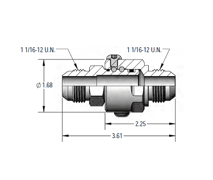 SS12DBMJ12XMJ12-Z-90V by Super Swivel | 15063-Z-90V | Super Duty Swivel | 1-1/16-12 Male 37° JIC x 1-1/16-12 Male 37° JIC | Straight | Zinc | Viton Seal