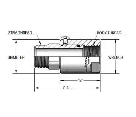 SS32MP200XFP200-440-ETP by Super Swivel | 1277-440-ETP | 2-11-1/2 Male Pipe NPTF x 2-11-1/2 Female Pipe NPTF | 1.781" Through Hole | Straight | Stainless Steel | Extreme Viton® Seal