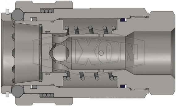8STBF8-V2 by Dixon Valve | Hydraulic Quick Disconnect Coupling | ST-Series | 1" Female BSPP x 1" Heavy-Duty Flushface "Old Style" | Socket | Nitrile Seal | Steel