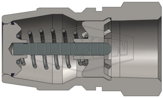 ST8F10-V2 by Dixon Valve | Hydraulic Quick Disconnect Coupling | ST-Series | 1-1/4" Female NPTF x 1" Heavy-Duty Flushface "Old Style" | Plug | Steel