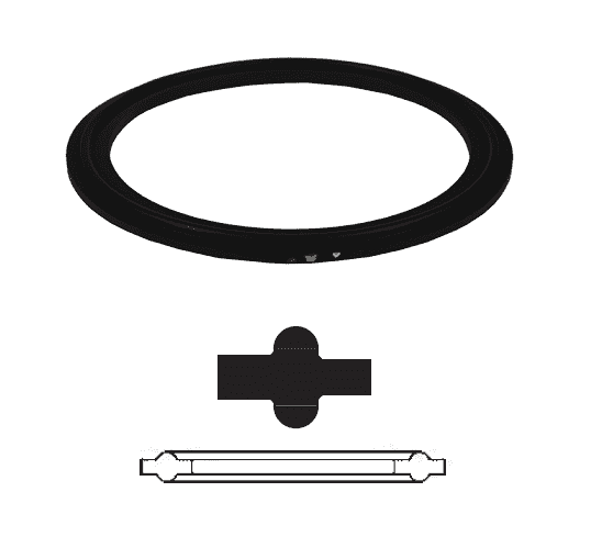 40MP-G500 Dixon Valve 5" PTFE Sanitary Clamp Gasket - White