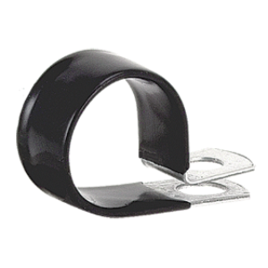 SVN-04 by Foster | Loop Clamp w/ PVC Black Coating | Clamp Diamter: 1/4" | Galvanized Steel