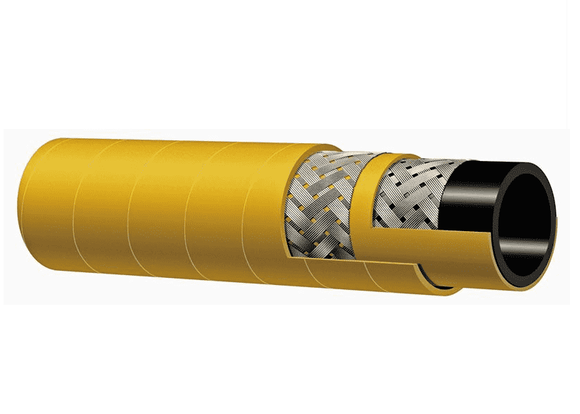 T146AK125X50 Alfagomma by Kuriyama | Braided MSHA Mine Spray Hose | Yellow | 1-1/4" ID | 1.61" OD | 1000 PSI | 50ft Length