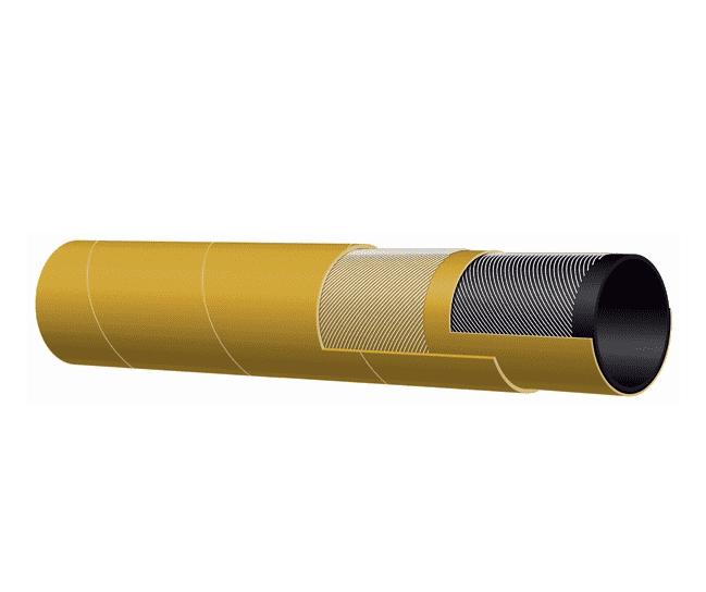 T155AK150X100 Alfagomma by Kuriyama | Textile Cord Air Drill Hose | Yellow | 1-1/2" ID | 1.97" OD | 300 PSI | 100ft Length