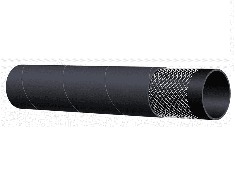 T254AA150X100 Alfagomma by Kuriyama | Water Discharge Hose | Black | 1-1/2" ID | 1.89" OD | 150 PSI | SBR | 100ft Length