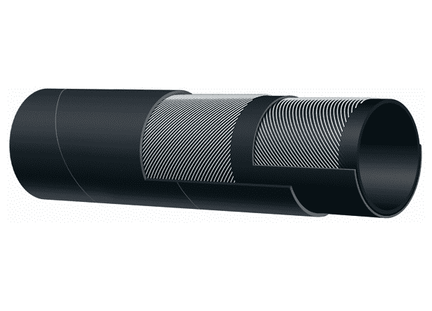 T760AA450X100 Alfagomma by Kuriyama | Light Weight Dry Powder Delivery Hose | Black | 4-1/2" ID | 5.00" OD | 75 PSI | 100ft Length