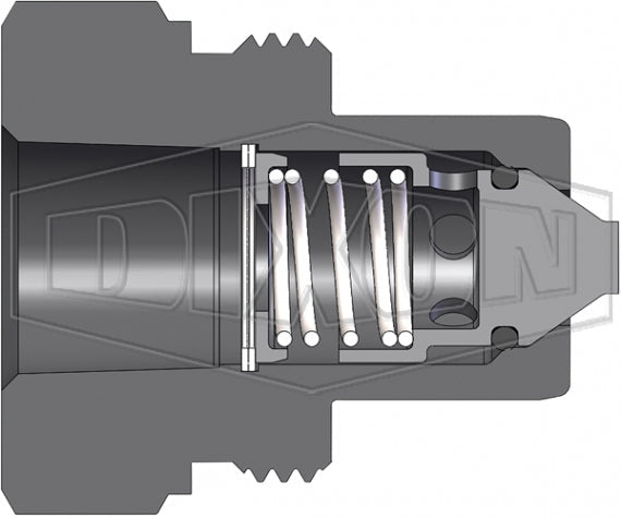 T3F3-SS-PV by Dixon Valve | Hydraulic Quick Disconnect Coupling | T-Series | 3/8" Female NPTF x 3/8" 10K Threaded Poppet | Plug | 316 Stainless