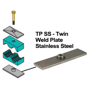 TP2SS by ZSi-Foster | Beta Clamp | Twin Series | Group T2 | Weld Plate | 304 Stainless Steel