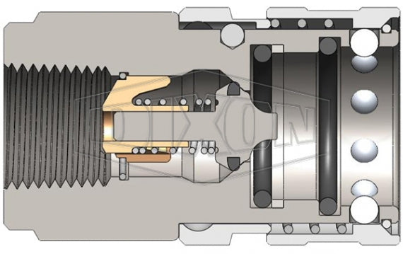 3TRBF3 by Dixon Valve | Hydraulic Quick Disconnect Coupling | TR-Series | 3/8" Female BSPP x 3/8" European Interchange | Socket | Nitrile Seal | Steel