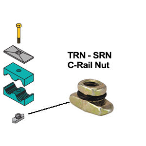 TRN2-5SS by ZSi-Foster | Beta Clamp | Twin Series | 5/16" C-Rail Nut For Groups 2 Thru 5 | 304 Stainless Steel