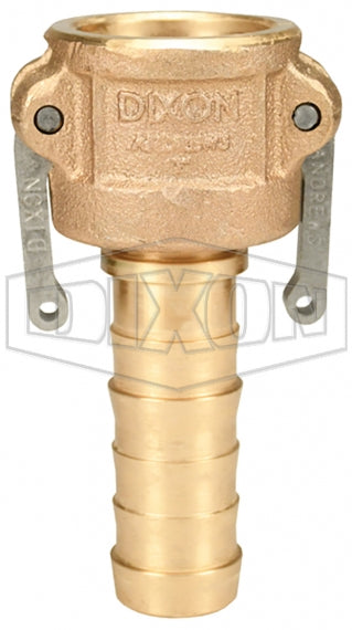 100-C-BR by Dixon Valve | Cam & Groove Coupler | Type C | 1" Coupler x 1" Hose Shank | Brass