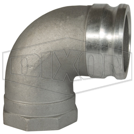 400A-90AL by Dixon Valve | Cam & Groove Adapter | 90° Elbow | Type A | 4" Adapter x 4" Female NPT | Aluminum