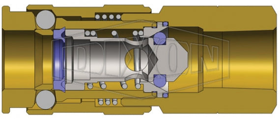 2UBF2-B by Dixon Valve | Pneumatic Quick Disconnect Coupling | U-Series | 1/4" Female BSPP x 1/4" Automatic Universal | Socket | Nitrile Seal | Brass