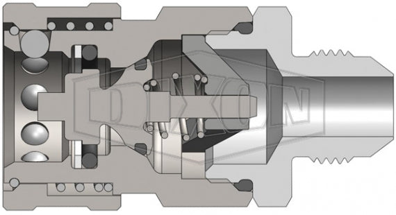 6VJM6 by Dixon Valve | Hydraulic Quick Disconnect Coupling | V-Series | 3/4" Male JIC x 3/4" MIL-C-51234 Valved | Socket | Nitrile Seal | Steel