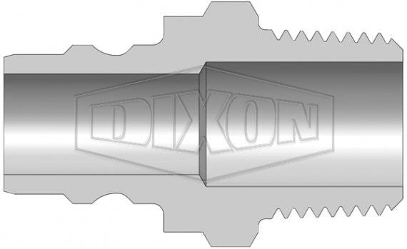 V6M6-B-E by Dixon Valve | Hydraulic Quick Disconnect Coupling | V-Series | 3/4" Male NPTF x 3/4" MIL-C-51234 Unvalved | Plug | Brass