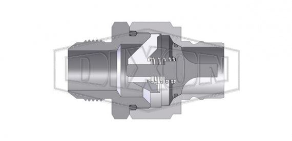 V8JM8 by Dixon Valve | Hydraulic Quick Disconnect Coupling | V-Series | 1" Male JIC x 1" MIL-C-51234 Valved | Plug | Steel