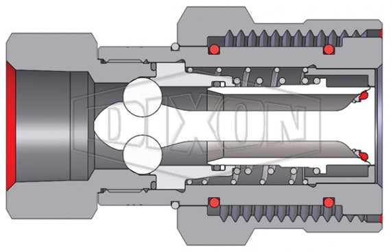 8VEPF8-BOP by Dixon Valve | Hydraulic Quick Disconnect Coupling | VEP-BOP-Series | 1" Female NPTF x 1" Blowout Preventer Safety End | Socket | FKM Seal | Steel