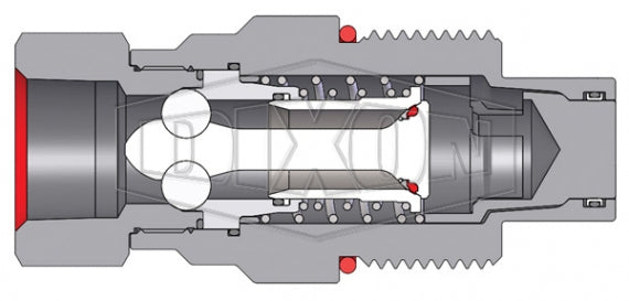 VEP12F12-BOP by Dixon Valve | Hydraulic Quick Disconnect Coupling | VEP-BOP-Series | 1-1/2" Female NPTF x 1-1/2" Blowout Preventer Safety End | Plug | Steel