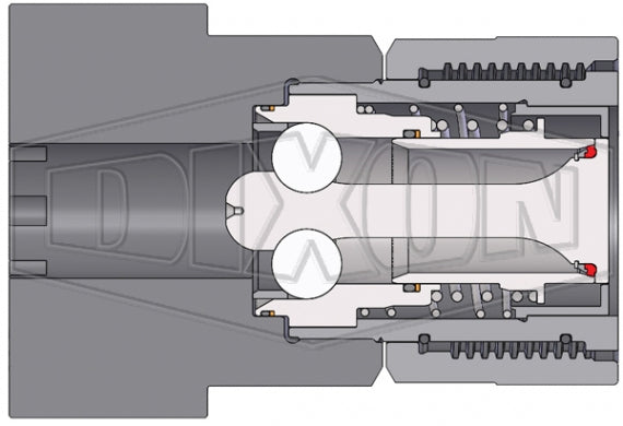 8VEPFP8 by Dixon Valve | Hydraulic Quick Disconnect Coupling | VEP-Series | 1" Code 62 Flange Pad x 1" Body Size | Socket | Nitrile Seal | Steel