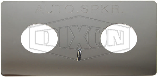 WP2HAS-C Dixon Polished Chrome Plated Brass AutoSprinkler Branded Wall Plate for Double Clapper Siamese Assemblies - 3-3/8" Hole Size