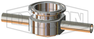 T7IWWMS075150PM Dixon Valve 3/4" x 1-1/2" Tube OD 316L Stainless Steel BioPharm Weld x Weld x Clamp Instrument Tee BPE2012 (PM Finish SF4)
