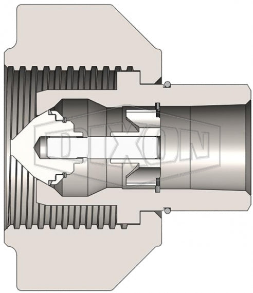 12WSBF12 by Dixon Valve | Hydraulic Quick Disconnect Coupling | WS-Series | 1-1/2" Female BSPP x 1-1/2" Heavy-Duty Wingstyle | Socket | Nitrile Seal | Steel