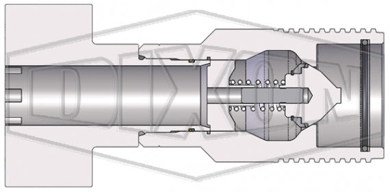 WS6FP6 by Dixon Valve | Hydraulic Quick Disconnect Coupling | WS-Series | 3/4" Code 62 Flange Pad x 3/4" Heavy-Duty Wingstyle | Plug | Steel